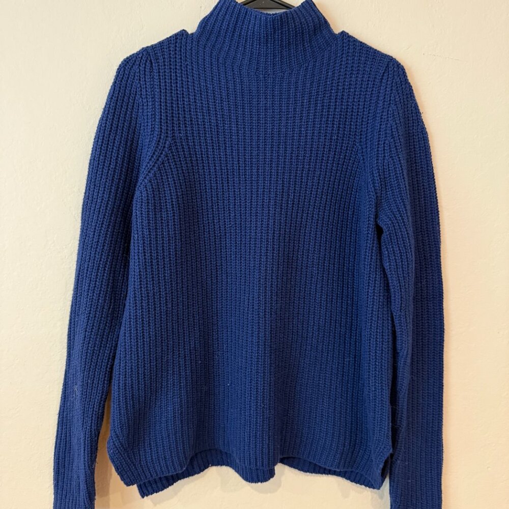 Dark Blue Wool High Neck Sweater | Vince | Sz L